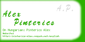 alex pinterics business card